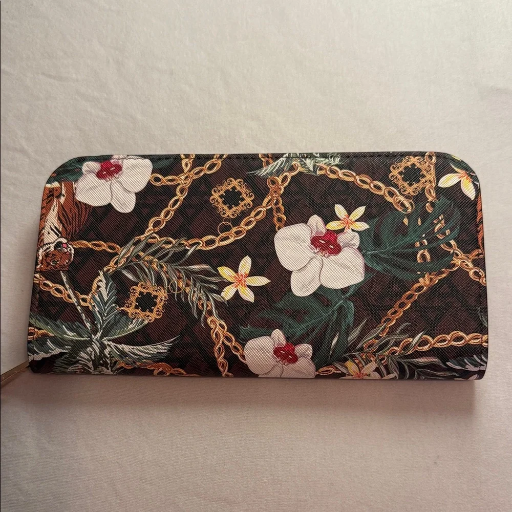 Floral and Tiger Print Women's Wallet - Picture 2 of 4